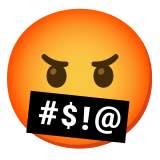 Лице със символи върху устата - Noto Color Emoji