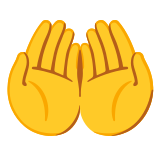 Събрани длани, сочещи нагоре - Noto Color Emoji