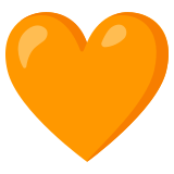 Оранжево сърце - Noto Color Emoji