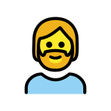Човек с брада - OpenMoji
