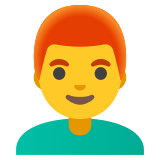 Мъж: рижа коса - Noto Color Emoji