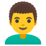 Мъж: къдрава коса - Noto Color Emoji