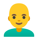 Мъж: плешив човек - Noto Color Emoji