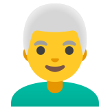 Мъж: побеляла коса - Noto Color Emoji