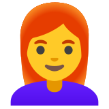 Жена: рижа коса - Noto Color Emoji