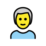 Мъж: побеляла коса - OpenMoji