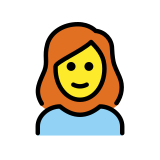 Жена: рижа коса - OpenMoji