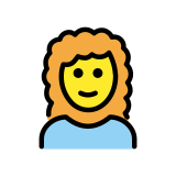 Жена: къдрава коса - OpenMoji
