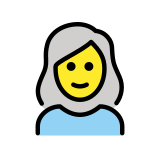 Жена: побеляла коса - OpenMoji