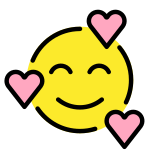 Усмихнато лице със сърца - OpenMoji