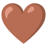 Кафяво сърце - Noto Color Emoji