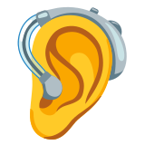 Ухо със слухов апарат - Noto Color Emoji
