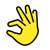 Ръка с приближени палец и показалец - OpenMoji