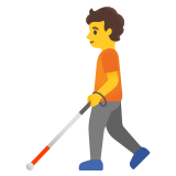 Човек с бял бастун - Noto Color Emoji
