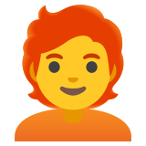 Възрастен: рижа коса - Noto Color Emoji