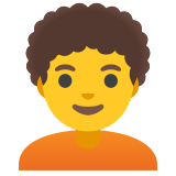 Възрастен: къдрава коса - Noto Color Emoji