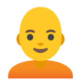 Възрастен: плешив човек - Noto Color Emoji