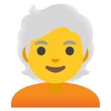 Възрастен: побеляла коса - Noto Color Emoji
