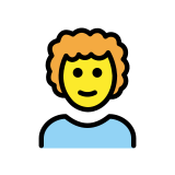 Възрастен: къдрава коса - OpenMoji