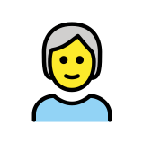 Възрастен: побеляла коса - OpenMoji