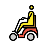 Човек в моторизирана инвалидна количка - OpenMoji