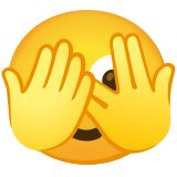 Лице, надничащо зад ръцете си - Noto Color Emoji