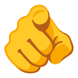 Показалец, сочещ към гледащия - Noto Color Emoji