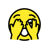 Лице, надничащо зад ръцете си - OpenMoji