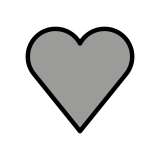 Сиво сърце - OpenMoji