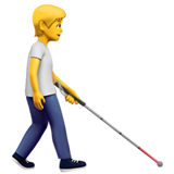 човек с бял бастун: в посока надясно