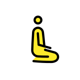 Коленичил човек: в посока надясно - OpenMoji