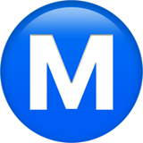 Буквата M в кръг