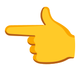 Показалец, сочещ наляво - Noto Color Emoji