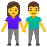 Мъж и жена, държащи се за ръце - Noto Color Emoji