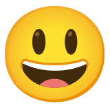 Широко усмихнато лице с големи очи - Noto Color Emoji