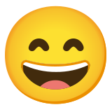Широко усмихнато лице с усмихнати очи - Noto Color Emoji