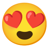 Усмихнато лице с очи във форма на сърце - Noto Color Emoji