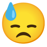 Наведено лице с пот - Noto Color Emoji