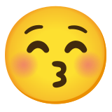 Целуващо лице със затворени очи - Noto Color Emoji