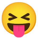 Лице с изплезен език и стиснати очи - Noto Color Emoji