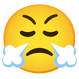 Лице с излизаща от носа пара - Noto Color Emoji