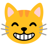 Ухилено котешко лице с усмихнати очи - Noto Color Emoji