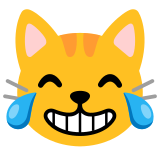 Котешко лице със сълзи от радост - Noto Color Emoji