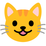 Усмихнато котешко лице с отворена уста - Noto Color Emoji