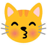 Целуващо котешко лице със затворени очи - Noto Color Emoji