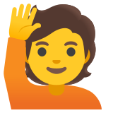 Щастлив човек, вдигнал ръка - Noto Color Emoji