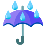 Чадър с дъждовни капки - Noto Color Emoji