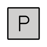 Бутон с „P“ - OpenMoji