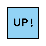 Бутон с „up!“ - OpenMoji