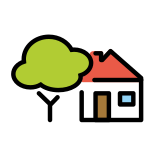 Къща с градина - OpenMoji